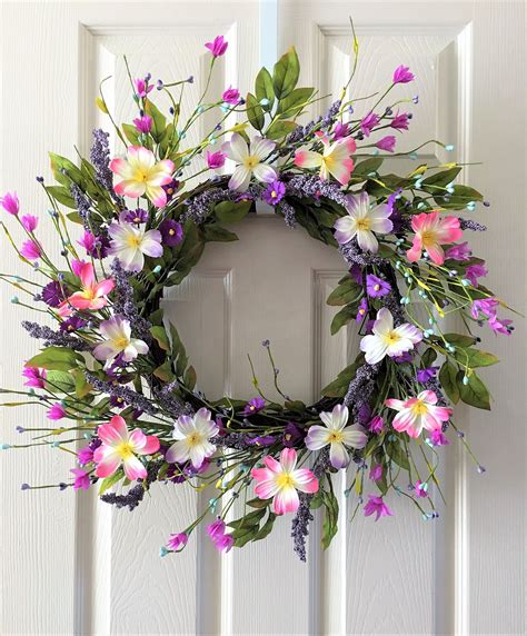 door wreath flowers|floral door wreaths for summer.